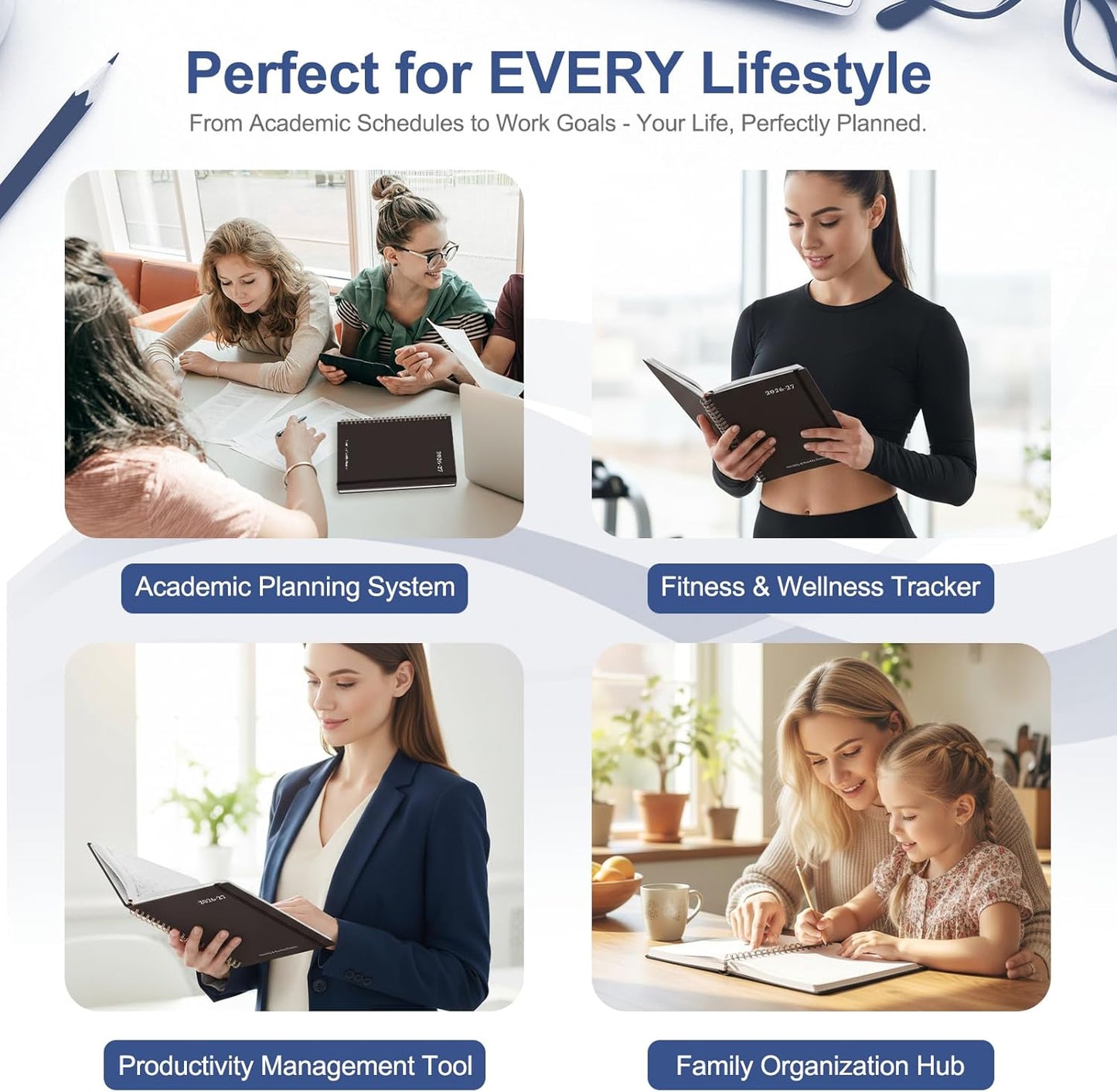 Planner 2026-2027, Weekly and Monthly Academic Year Calendar Planner, July 2026 - June 2027, Daily Agenda Book for Office School Supplies, A5(6.3'' x 8.5'')