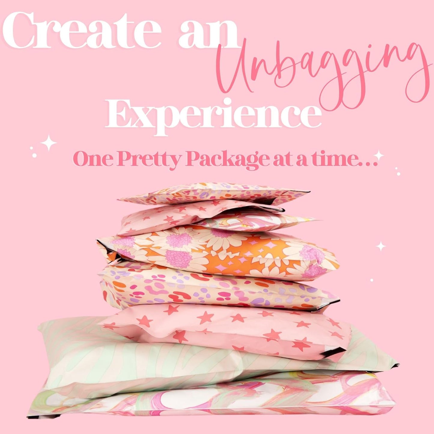 14.5x19 Designer Poly Mailer 100 Pack Heavy Duty Waterproof Self Seal Shipping Bags for Small Business Large Mailing Envelopes Bulk Tear Resistant Cute Packaging Preppy Leopard