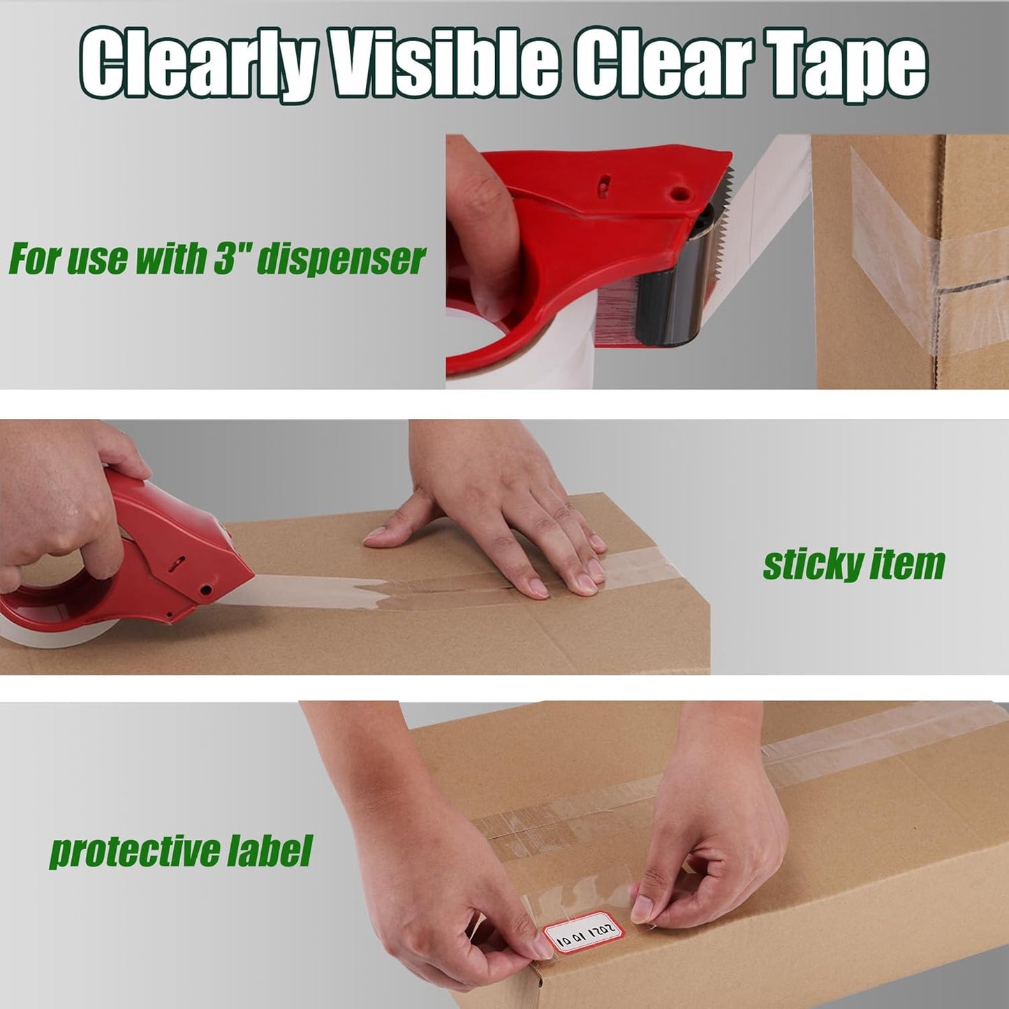 Lichamp Clear Packing Tape, 24 Rolls Heavy Duty Packaging Tape Refill for Moving Boxes, Mail Shipping Supplies, 1.88 inch x 55 Yard x 2.6 mil, A224TP