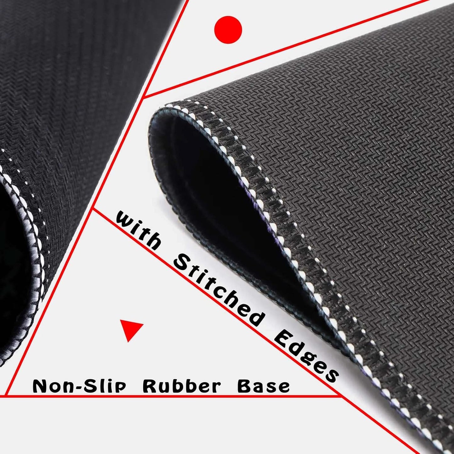 Mouse Pad with Non-Slip Rubber Base, Waterproof Computer Mousepad with Stitched Edges, Mouse Pads for Computers, Laptop, Gaming, Office & Home, 9.5 x 7.8 in (2026 Calendar Black)