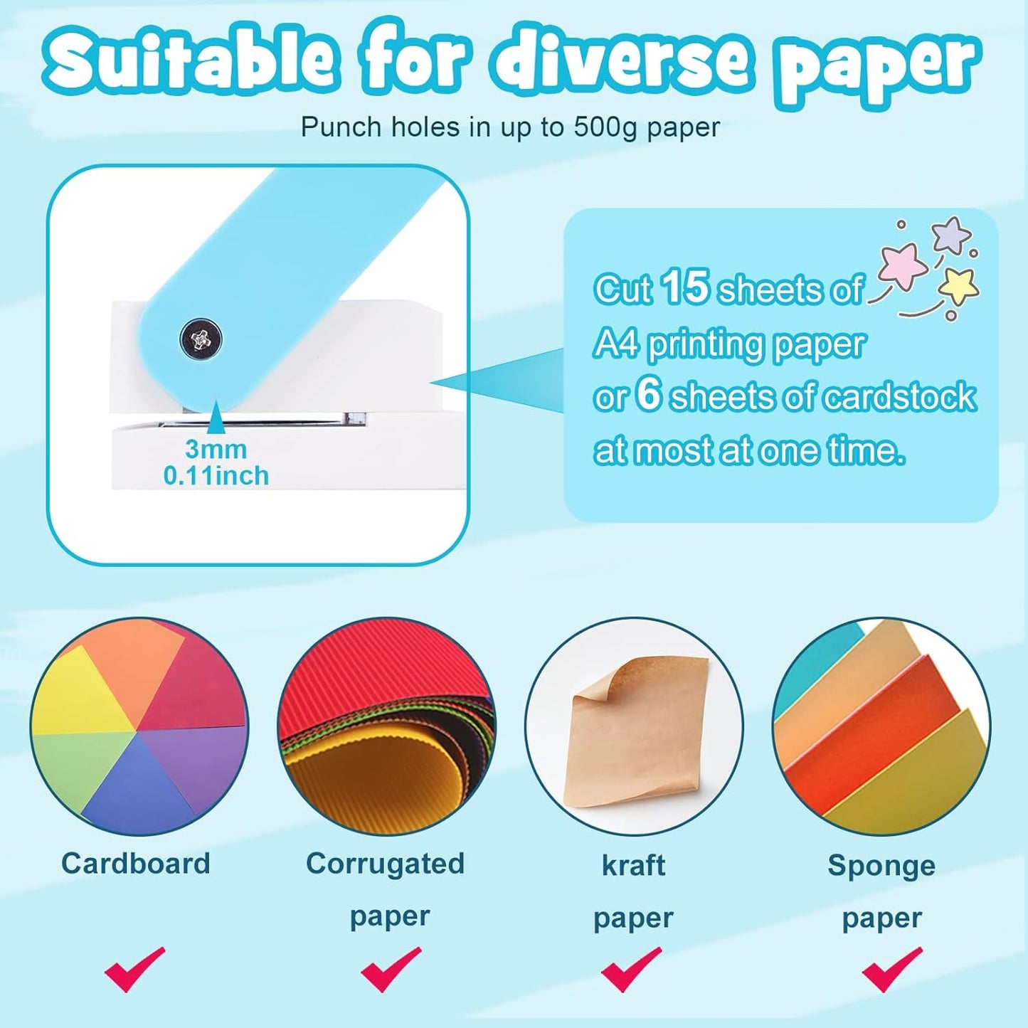 UCEC Star Hole Punch 1 Inch, Paper Punch, Star Punches for Paper Crafts, Crafting Cutter for Crafting Card, Making Scrapbook, DIY Office Supplies