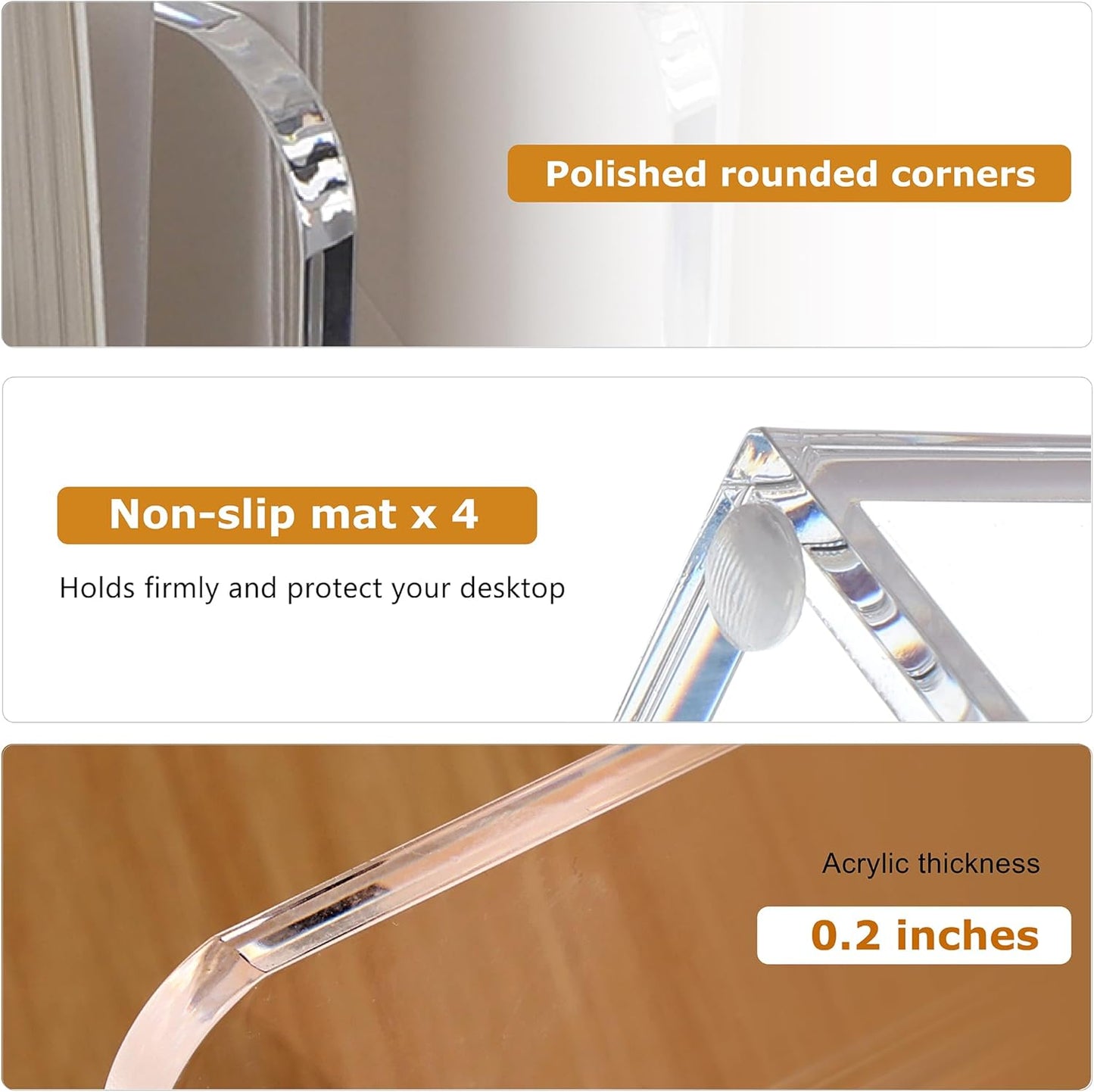 SANRUI Acrylic Magazine File Holder Desk Sorter Organizer, 5 Vertical Compartments Clear Folder Rack Binder Bookstore Workspace Sorters,for Office Accessories Organization Storage