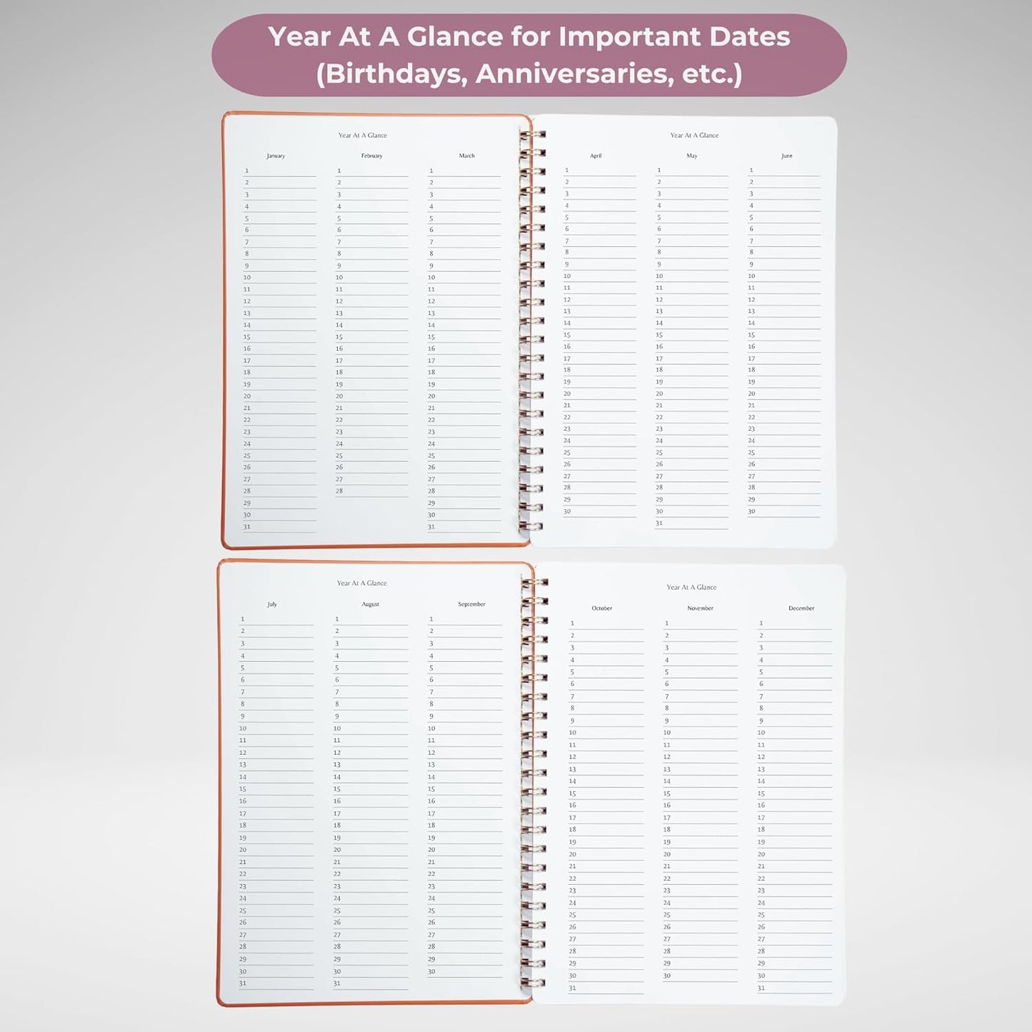 | Ultimate Yearly, Daily, Weekly, Monthly Planner | 8.25" x 11.75" | To Do List Notebook for Work | Simple Design | Multiple Layouts | Academic Planner and Organizer Notebook (Black, Yearly Planner - Portrait)