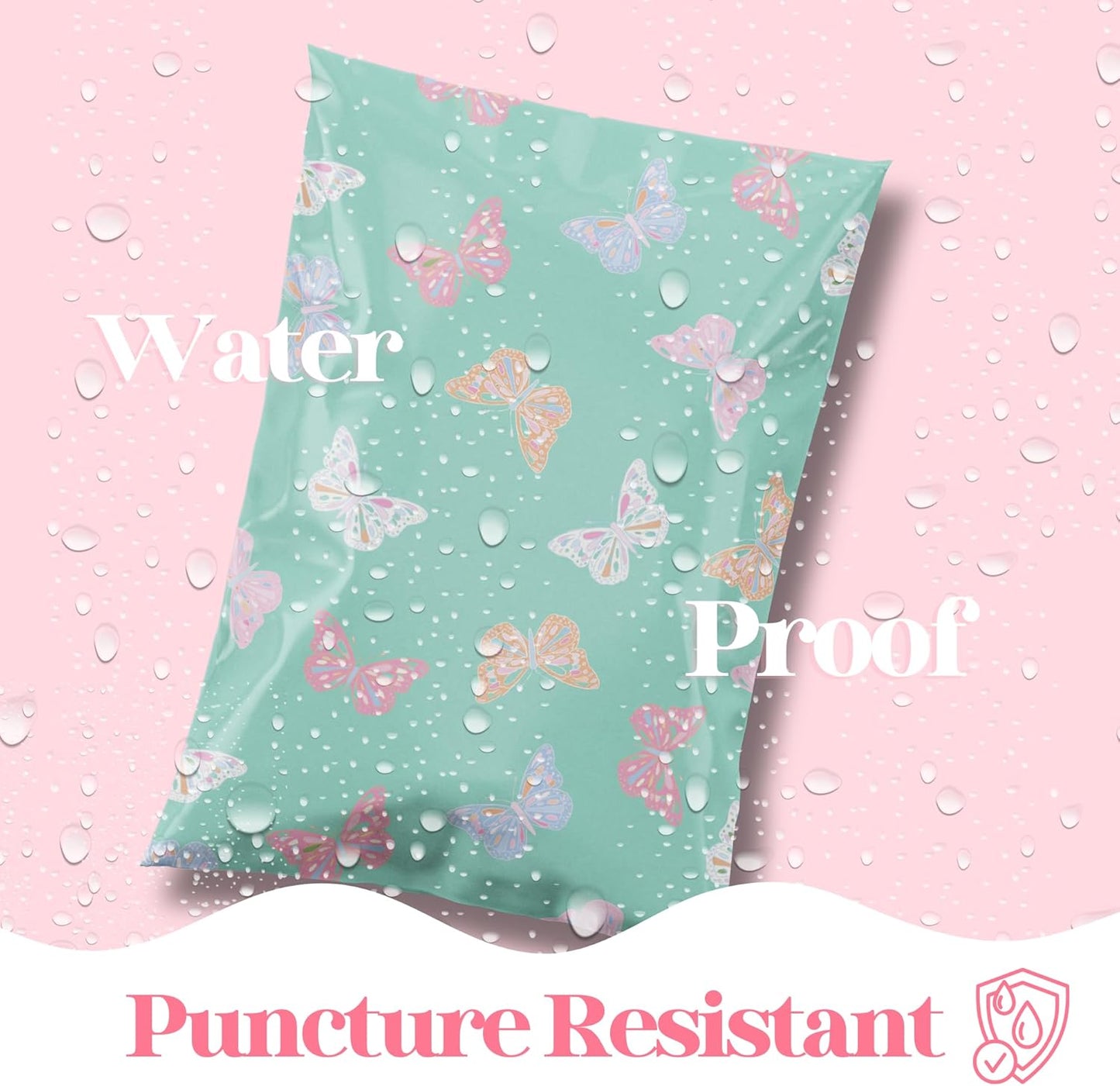 6x9 Designer Poly Mailer 100 Pack Heavy Duty Waterproof Self Seal Shipping Bags for Small Business Large Mailing Envelopes Bulk Tear Resistant Packaging Butterfly