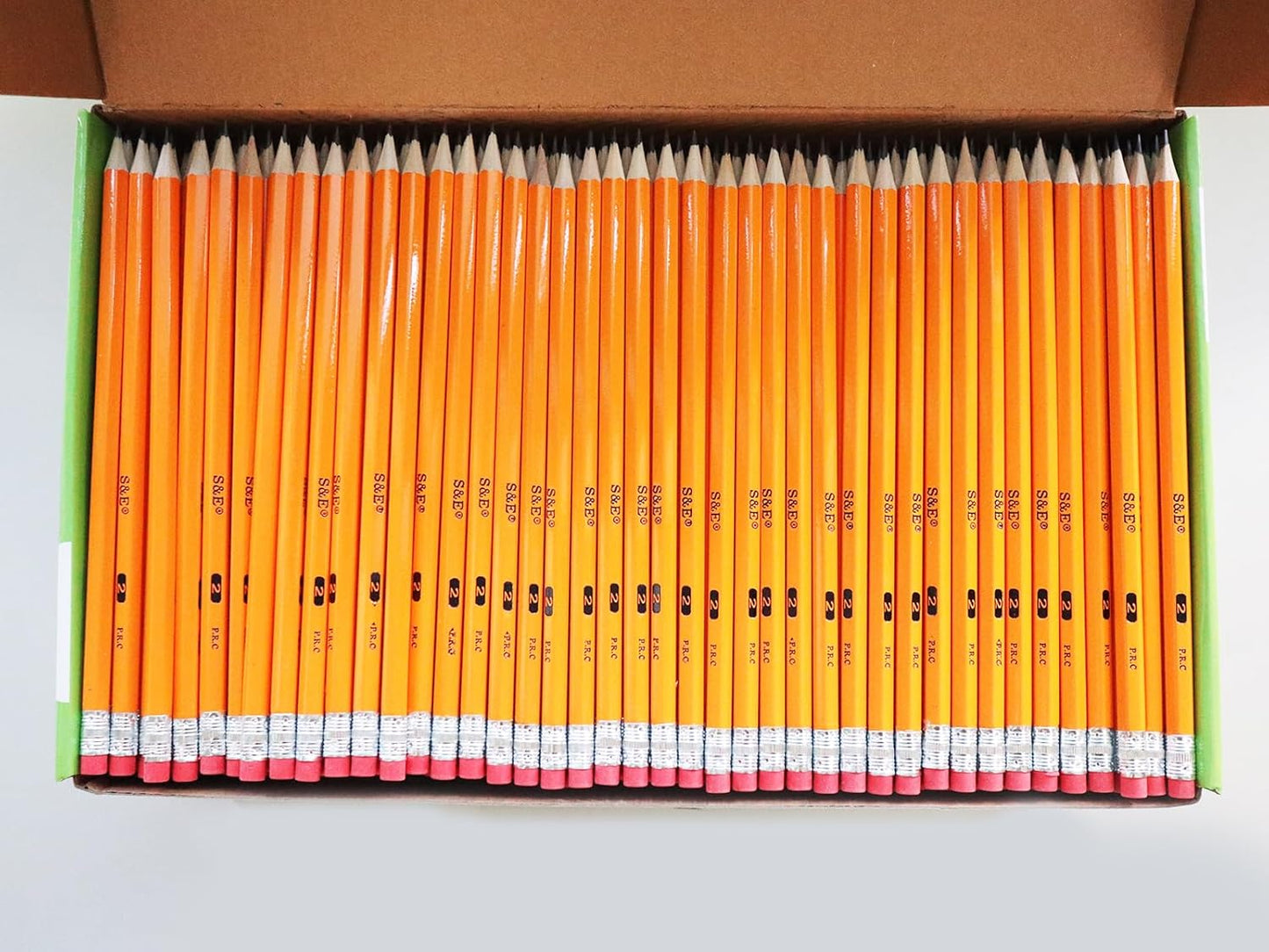 S & E TEACHER'S EDITION Woodcased #2 Pencils, Pre-sharpened, Yellow, with Erasers #2 HB Lead Bulk Box, No. 2 Pencil, Back to school, 600Pcs