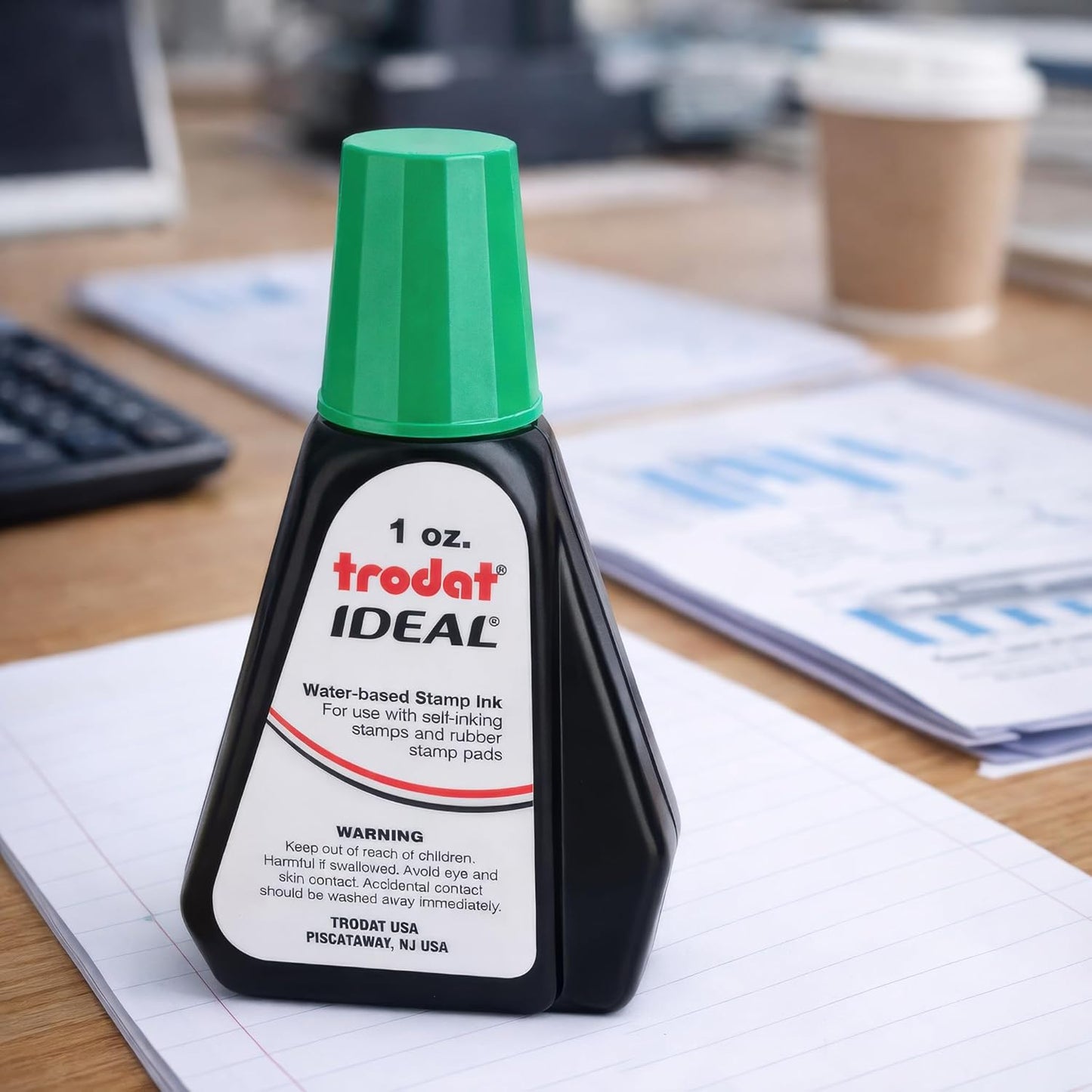 Self-Inking Stamp Ink - 1oz Refill Bottle- Green