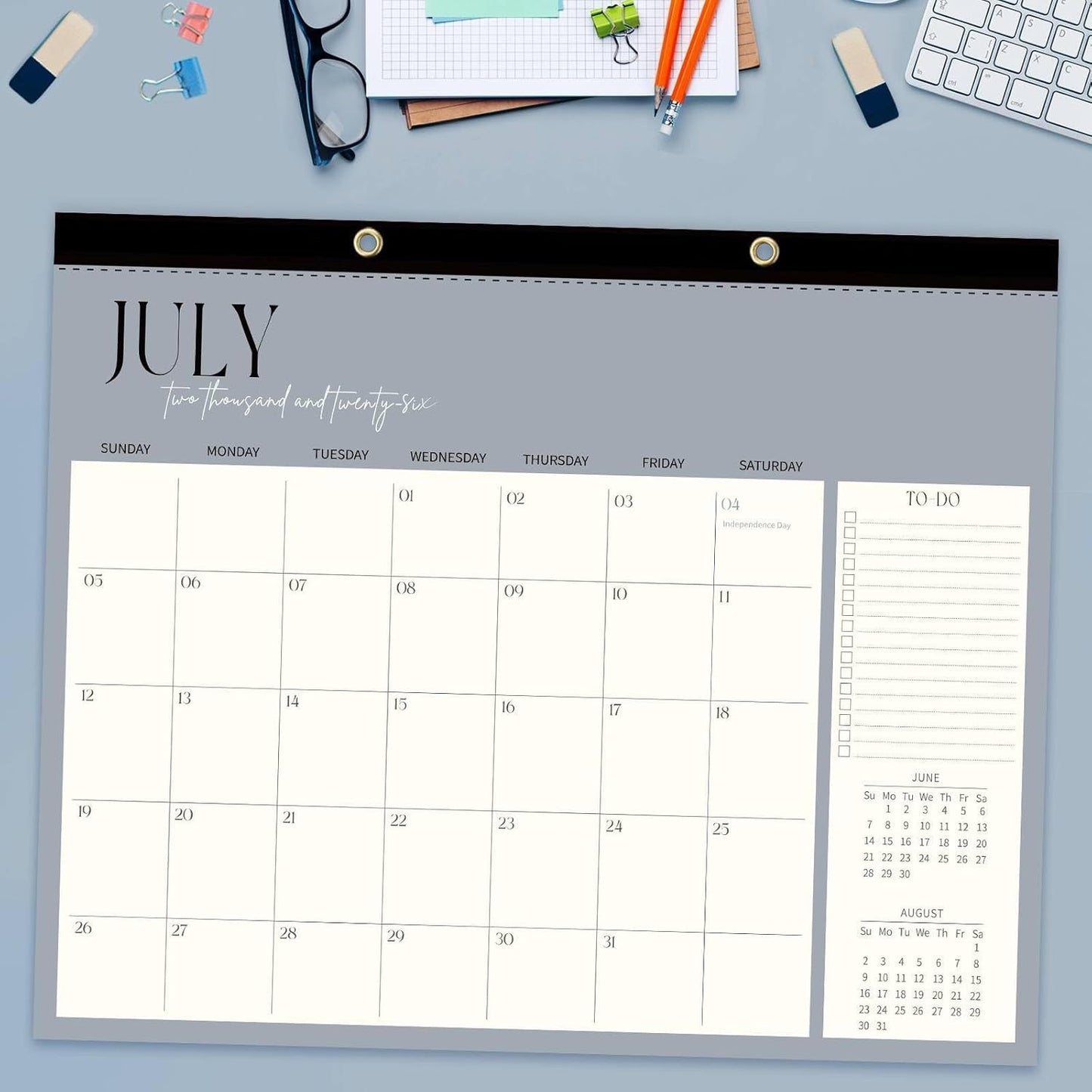 Guasslee Large Desk Calendar 2025-2026, 19-Month Large Hanging Desk/Wall Calendar From 2025 June-2026 December, 17" X 22" School Year Monthly Planner With Thick Paper For Office Home School Organizing