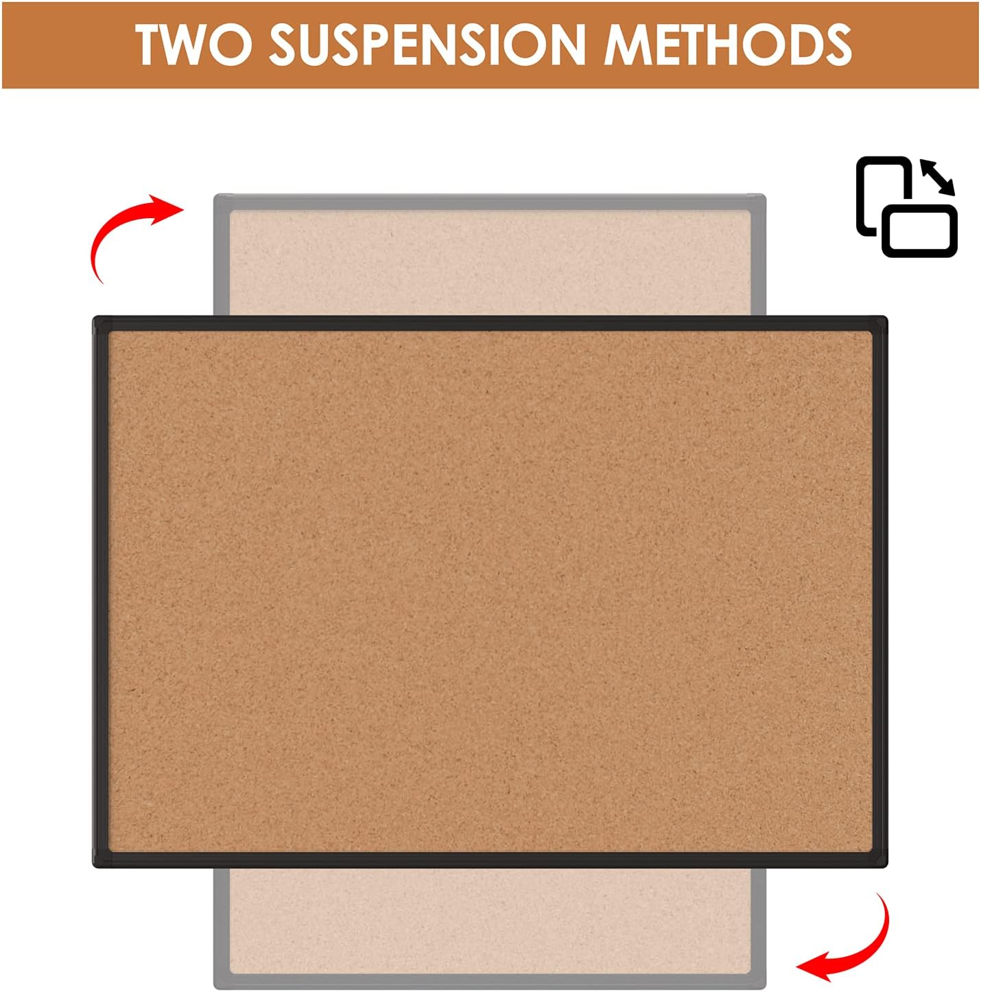 Board2by 2-Pack Cork Board Bulletin Board 20 x 30, Black Aluminium Framed Corkboard, Office Board for Wall Cork, Large Wall Mounted Notice Pin Board with 32 Push Pins for School, Home & Office - Lumora Desk