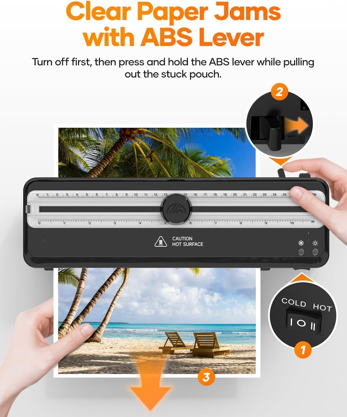 Laminator Machine with 40 Pack Letter Size Laminating Pouches (8.5" x 11"), Thermal and Cold Lamination, Built-in Cutter, Quick Warm-Up, 9 Inch Portable Laminator for Home, Office and School
