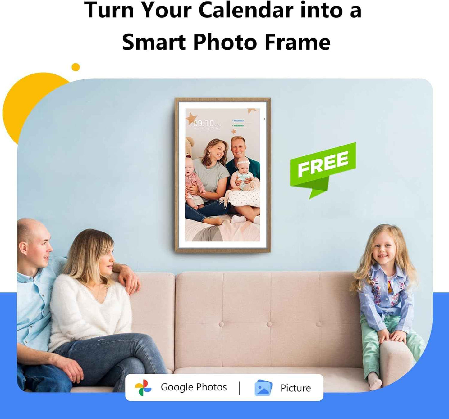 ApoloSign Digital Calendar: 15.6" Wall Planner Electronic Calendar, Smart Touchscreen Interactive Display for Chore Chart, Family Schedules, Supports All Apps via Google Play (Teak, 15.6-inch)
