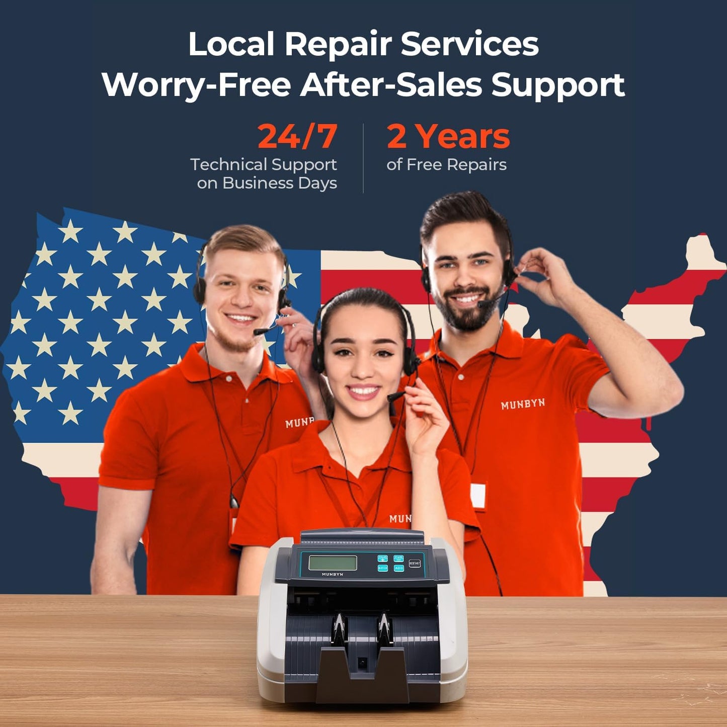 MUNBYN IMC51 Money Counter Machine Count Value, Add+Batch/Add+ Value Mode Bill Counter, UV/MG/IR/MT Detection, USD only Cash Counter,1100 Bills/min, Money Counting Machine with LCD Display (Gray)