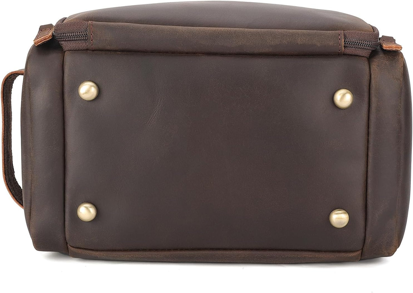 Polare Full Grain Leather Toiletry Case Bag Travel Dopp Kit Organizer Hanging Makeup Cosmetic Shaving Kit Wash Case for Men