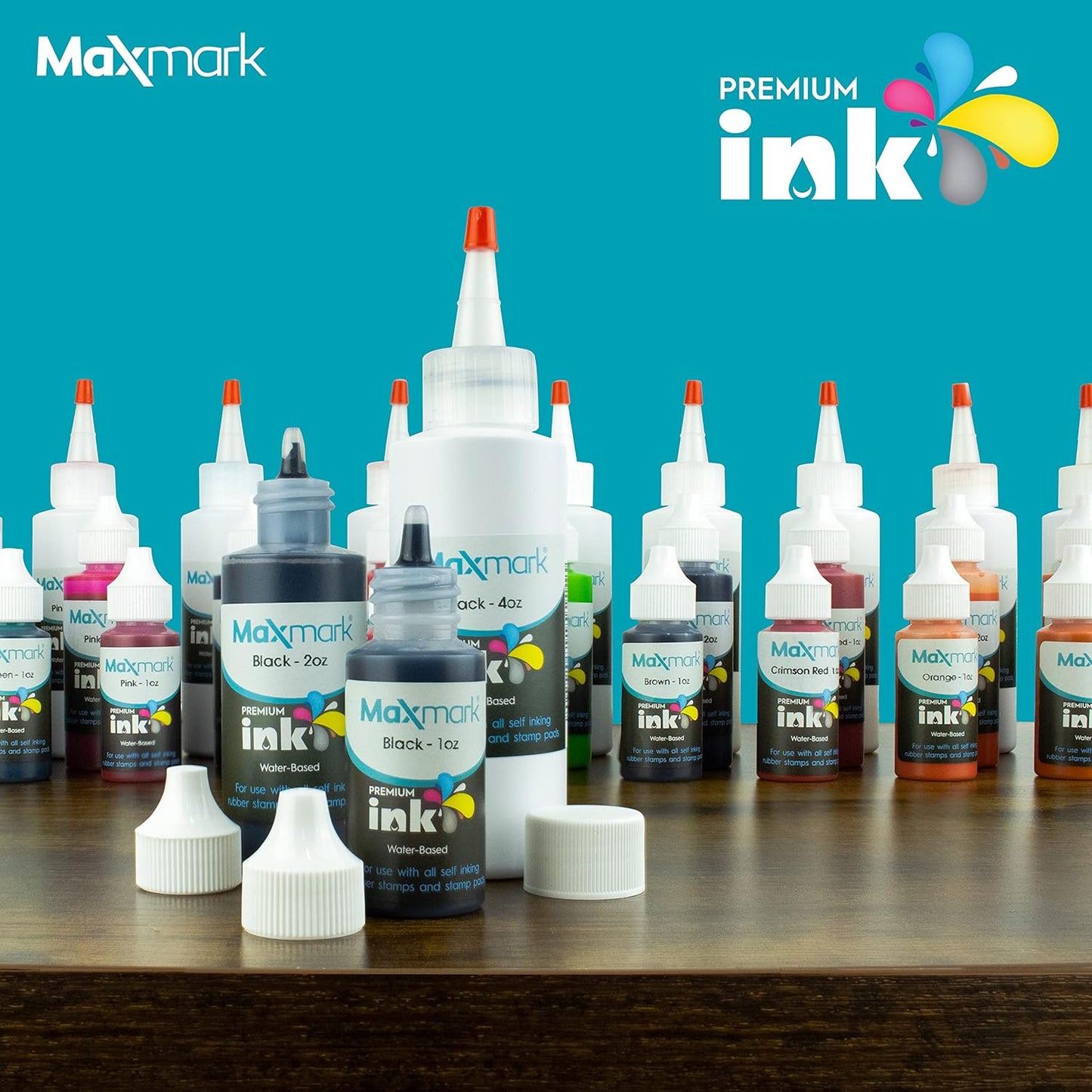 MaxMark Premium Refill Ink for self Inking Stamps and Stamp Pads, Red Color - 4 oz.