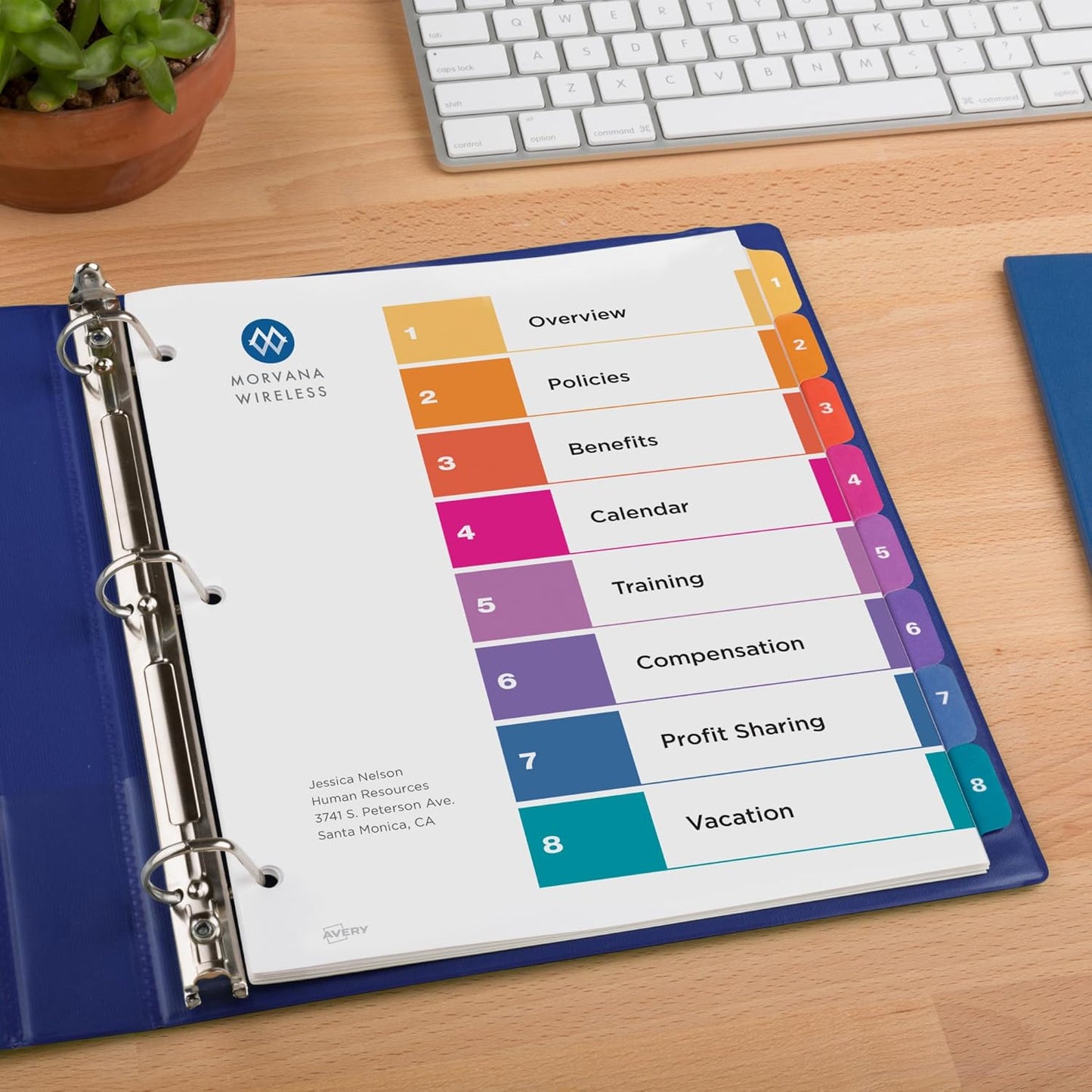 Avery Dividers for 3 Ring Binders, 8 Tabs per Set, Customizable Table of Contents, Multicolor Tabs, Great for Organizing Reports, Projects, and More (3 Sets of 11071)