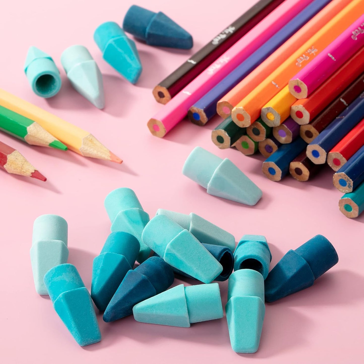 Mr. Pen- Pencil Toppers, 120 Pack, Blue Shades, Pencil Top Eraser Caps, Back to School Supplies