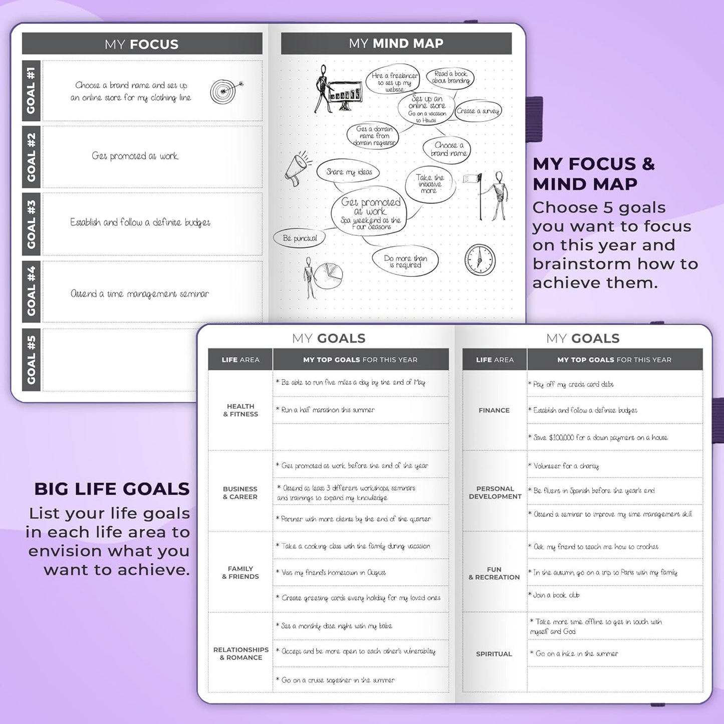 Clever Fox Planner – Undated Weekly & Monthly Planner for Productivity, Time Management & Goals – Organizer Journal – A5 (Purple)