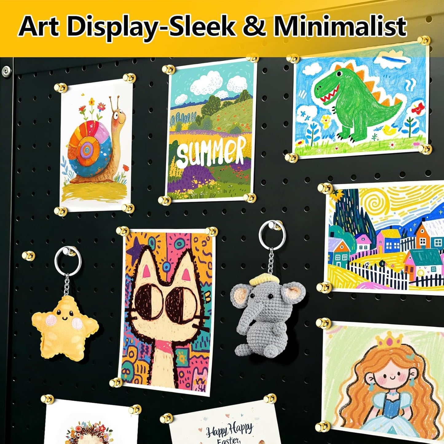 16 Pcs Fridge Magnets, Refrigerator Magnets, Small Strong Magnets, Whiteboard Magnets for Fridge, Magnetic Push Pins for Locker, Kitchen Decor and Accessories, Office, Classroom Organization