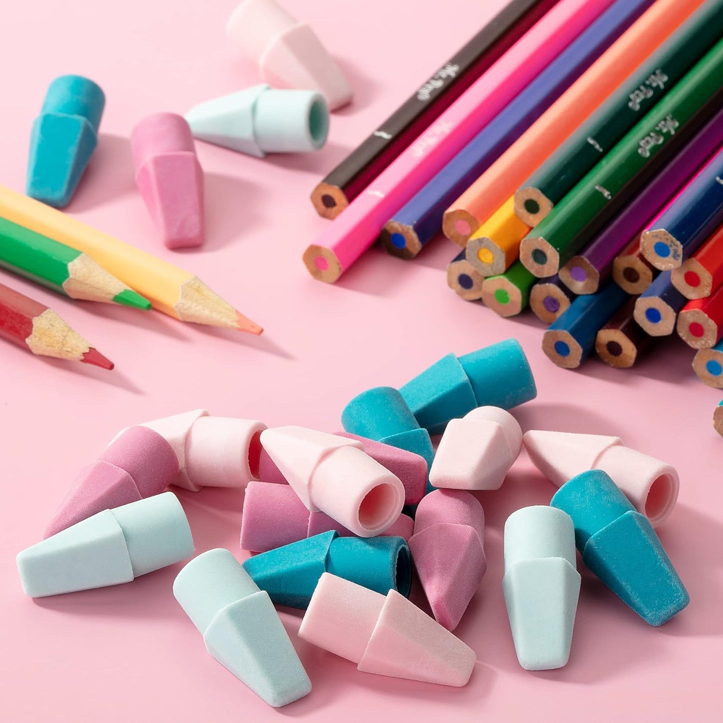 Mr. Pen- Pencil Erasers Toppers, 120Pack, Muted Pastel Colors, Erasers for Pencil, Pencil Top Erasers, Back to School Supplies