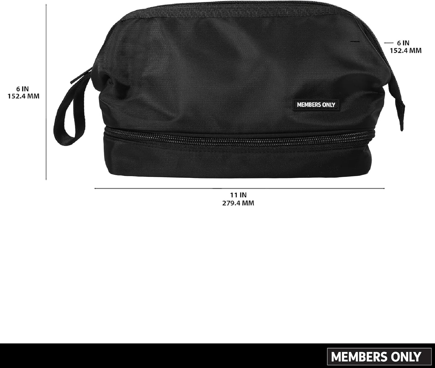 Members Only Dual Dopp Kit Toiletry Bag, Mens Dopp Kit for Travel with Dual Compartments, Mens Toiletry Travel Bag
