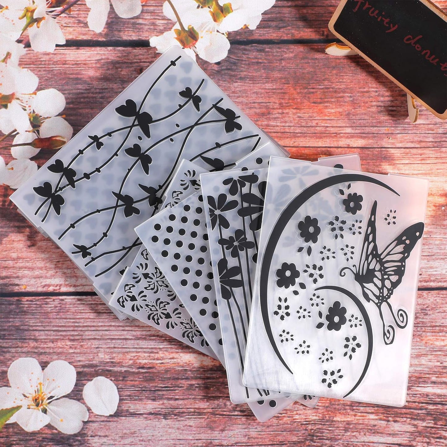 15 Pieces Embossing Folders 5.7 x 4.2 Inch Plastic Template Cards Christmas for Making Paper Cards Photo Album Wedding Decoration Scrapbooking Crafts