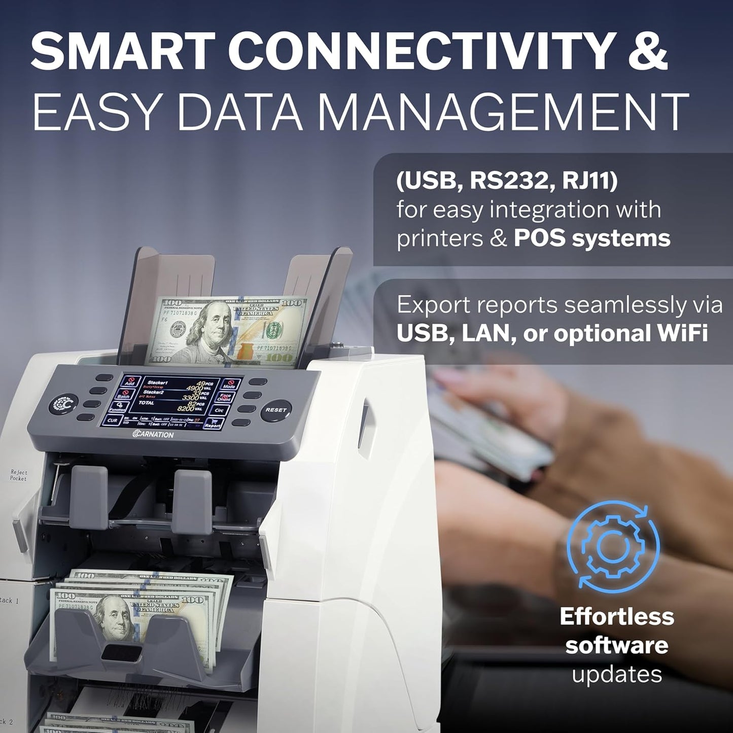 Bank Grade Mixed Denomination Bill Counter and Sorter CR2500 with Printer - Full Spectrum Counterfeit Detection PC Suite 2 Year Warranty (CR2500)