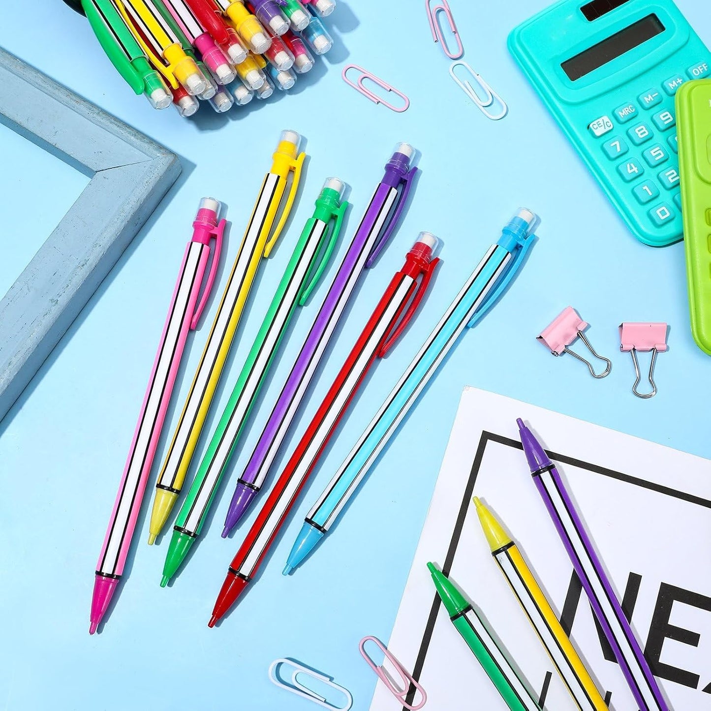 Colarr 300 Pieces Mechanical Pencils 0.7 mm with Eraser Pastel Art Pencils for Kid School Students Artist Writing Drawing for School Student Writing Drawing Sketching