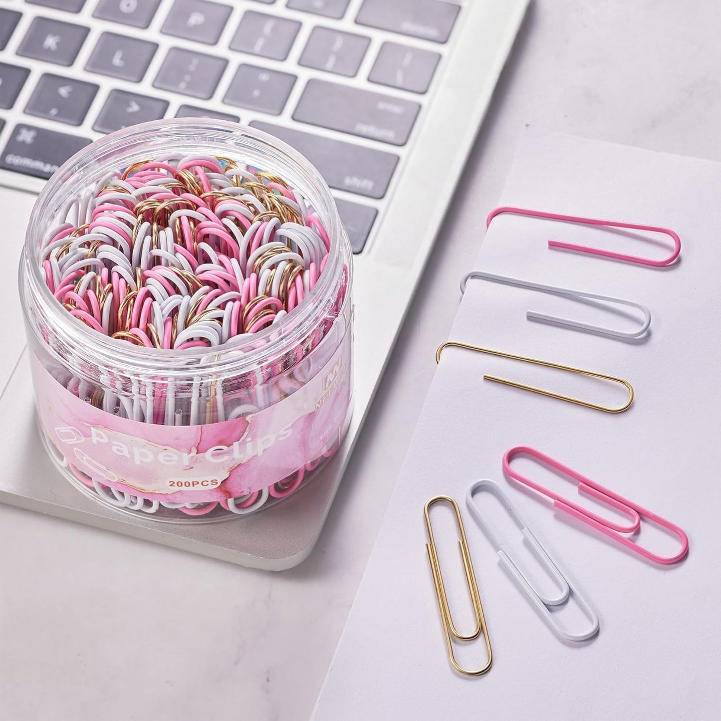 NEEWAY 200pcs Large Pink Paper Clips, 2 Inch Jumbo Paper Clip, Ceative Colored Paperclips for Paperwork Office School and Personal Use