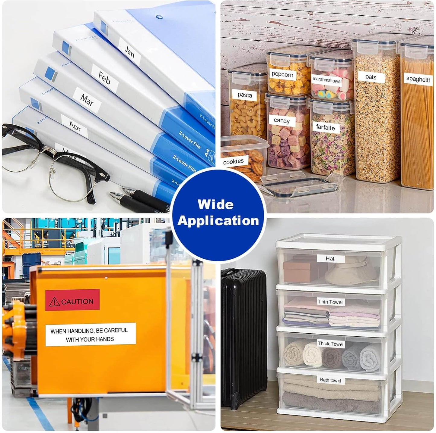 10-Pack TZe-241 18mm Label Maker Tape Replacement for Brother P Touch TZe TZ Tape 18mm 0.7 Laminated White for Brother Label Maker PT-D400 PT-D410 PT-D600 PT-D610BT PT-2430, Black on White, 3/4 Inch