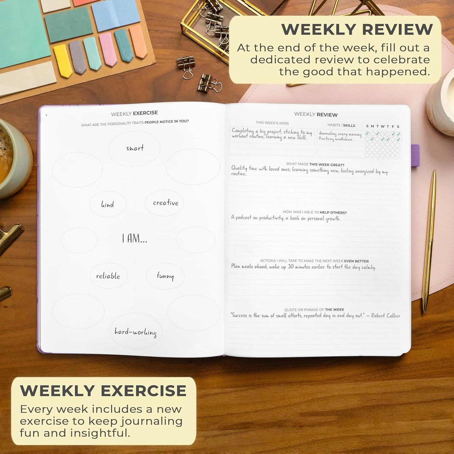 Clever Fox Gratitude Journal Large – Happiness, Positivity & Affirmation Journal – Inspirational Daily Notebook, 3 Months, 8.3x11” (Lavender)