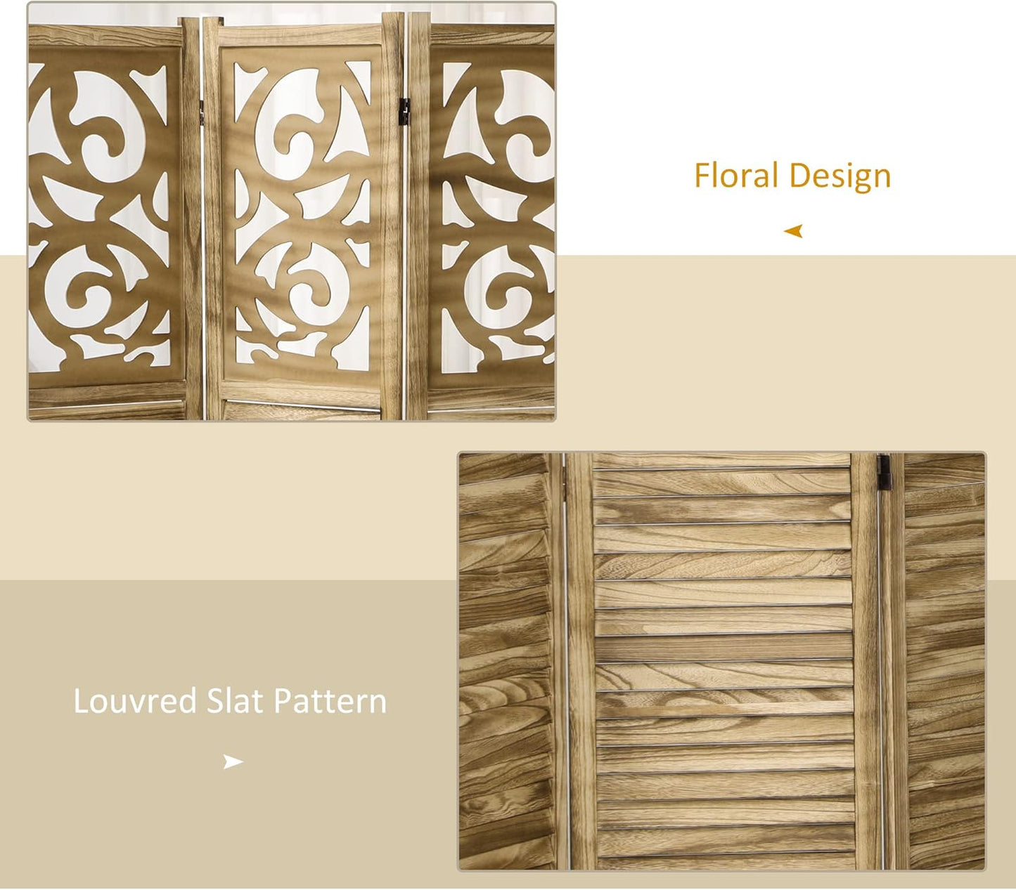NicBex Room Divider 3 Panel Room Dividers with Floral Design Partition Room Dividers and Folding Privacy Screens 5.5 FT Wall Divider for Home, Office, Room Separation,47.25"W x 0.75"D x 67"H, Brown - Lumora Desk