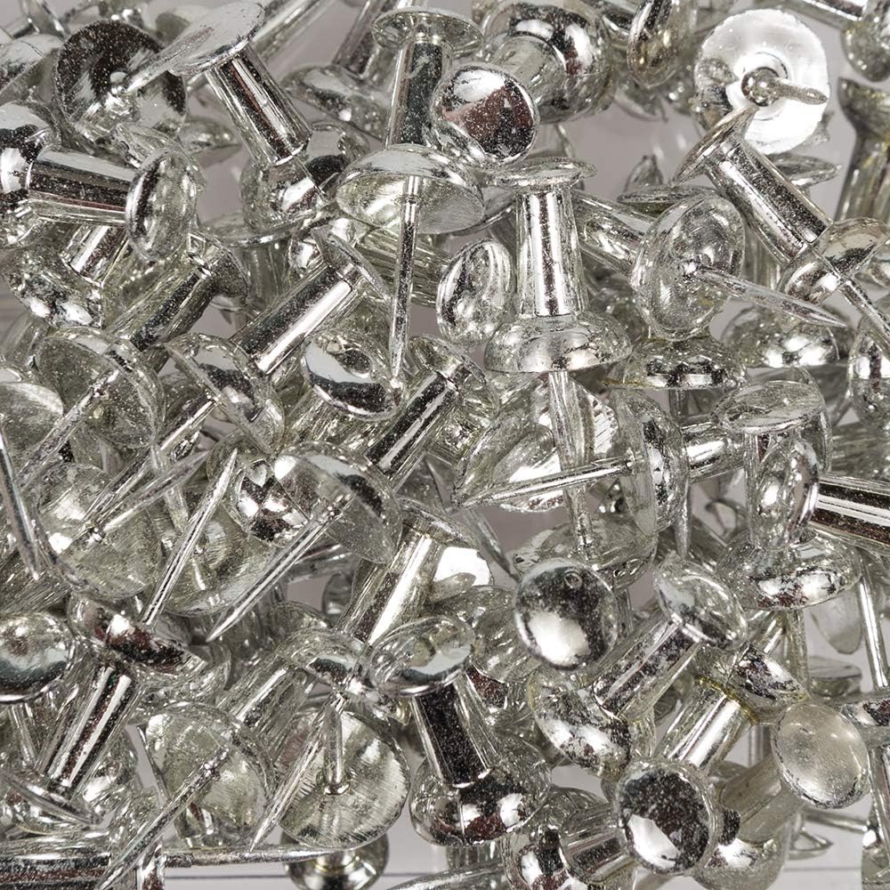 JAM PAPER Colorful Push Pins - Silver Pushpins - 100/Pack