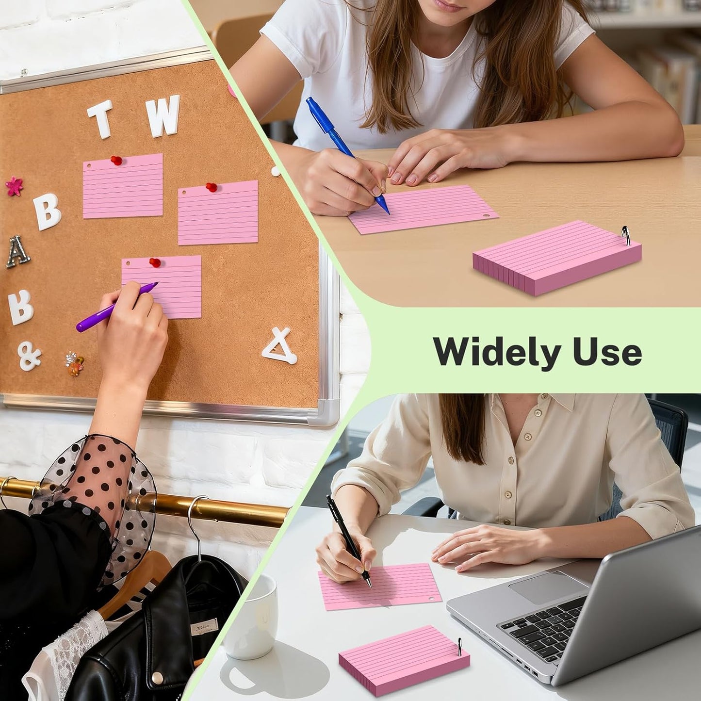 160 Pcs Index Cards with Ring 4 x 6 Inch Colored Heavyweight Ruled Flash Cards, Flashcards with Ring for School & Office Supplies and Home Organization, Durable Study To Do List Lined Note Cards