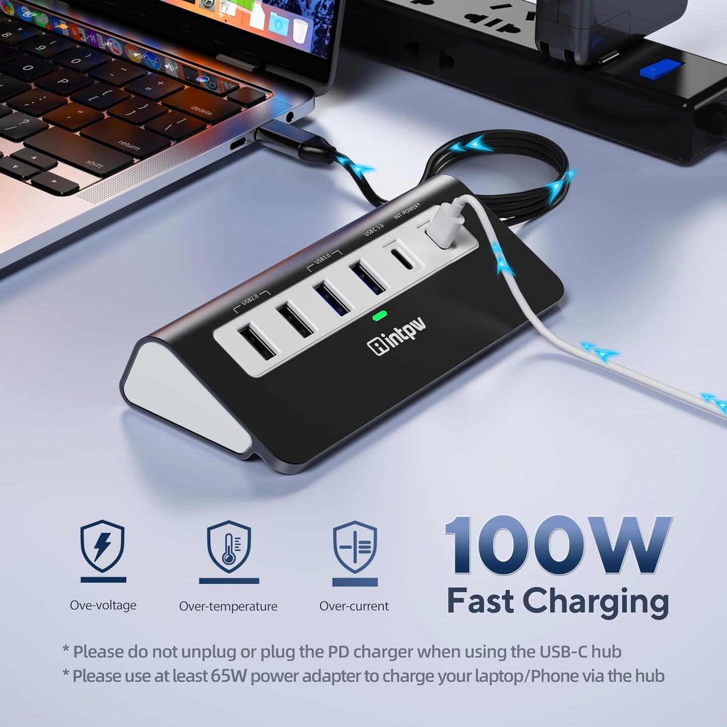 9-in-1 USB-C Docking Station - 4K HDMI, PD 100W, 3 Type A/C 3.0 5Gbps, 2 Type-A 2.0, SD/TF, Aluminum USB C Hub Compatible with MacBook, iPad, iPhone 16/15