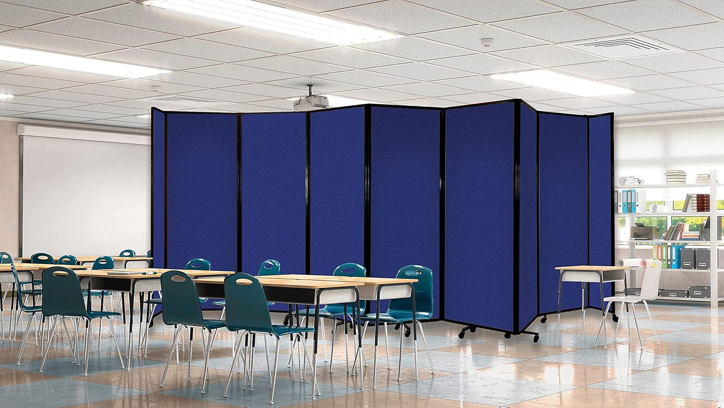 Versare Room Divider 360 Portable Wall Partition | Folding Panels | Large Freestanding Divider | Locking Wheels | Temporary Room Separator - Lumora Desk