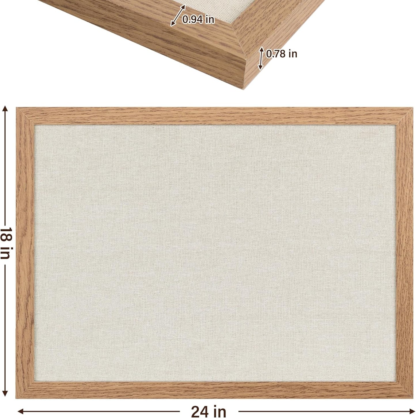 Cork Board Bulletin Board 18" x 24", 2-Pack Large Linen Corkboards with Frame for Walls, Cute Picture Display Pin Board Vision Board for Room School Office Bedroom 40 Pushpins Carbonized Black - Lumora Desk