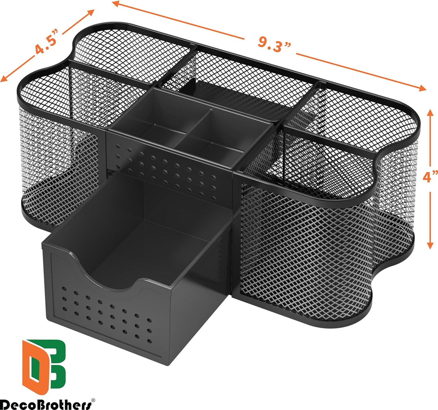 Deco Brothers Desk Organizers Pen Holder Office Caddy Storage, Black