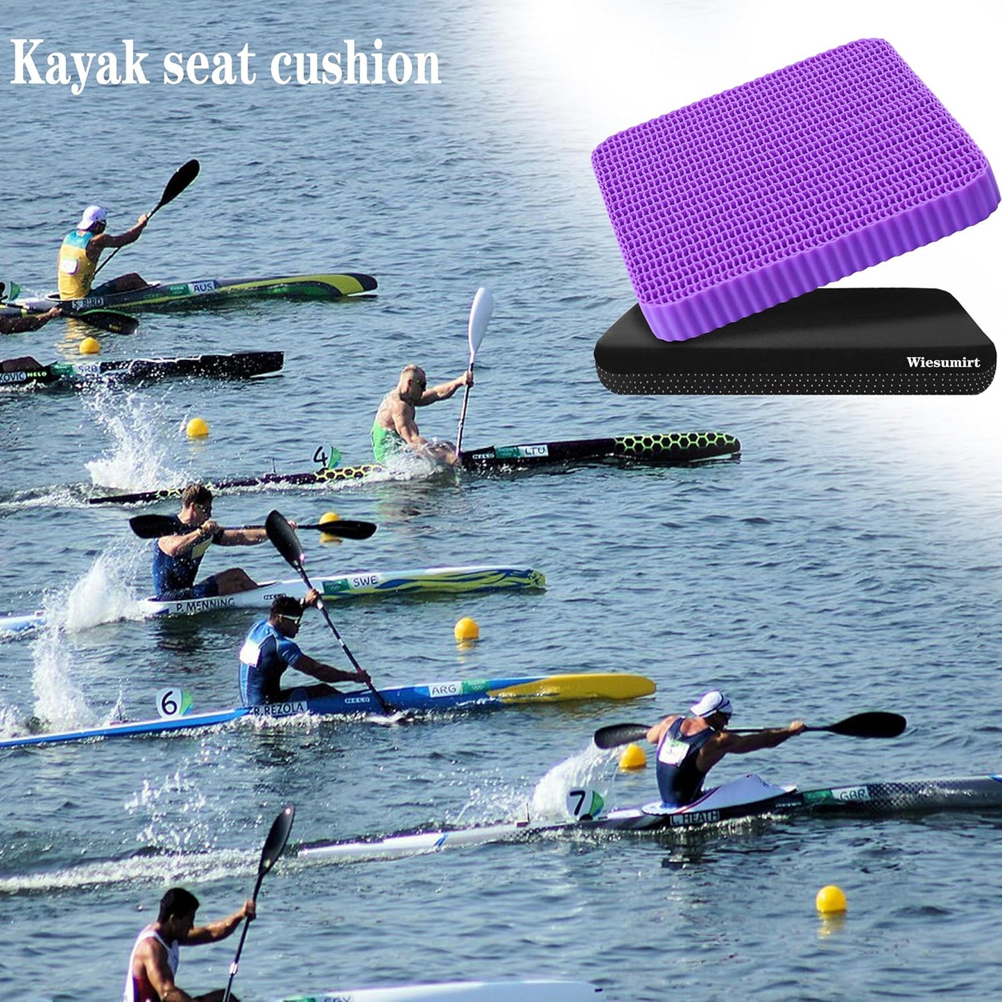 Innovative Gel Seat Cushion for Long Sitting, Breathable Grid Seat Cushion, Soft Cooling Support Chair Cushion for Office Chair, Wheelchair, Car, Gel Cushion for Back, Sciatica,Tailbone Pain Relief.