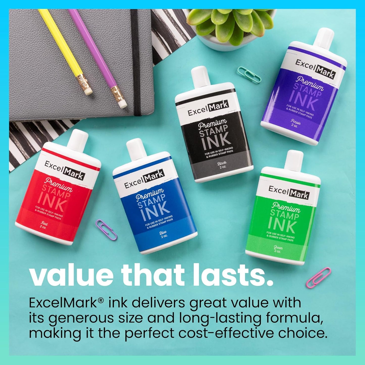 Self Inking Stamp Refill Ink - 2 oz. - Blue Ink