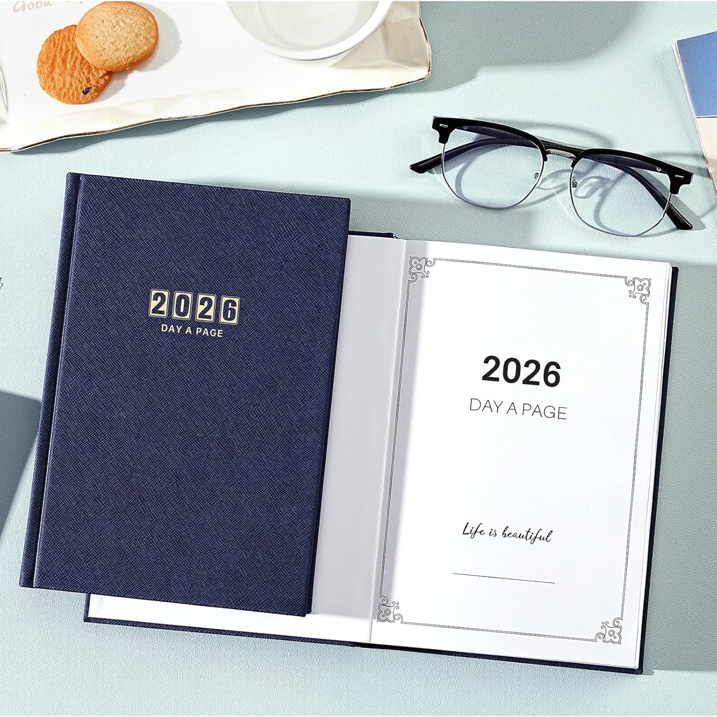 2026 Daily Planner - Daily Planner One Page Per Day, Planner 2026, JAN 2026- DEC 2026, Page A Day Calendar, Agenda for 365 Days, 2026 Planners for Organizing, 5.8" x 8.4", Blue