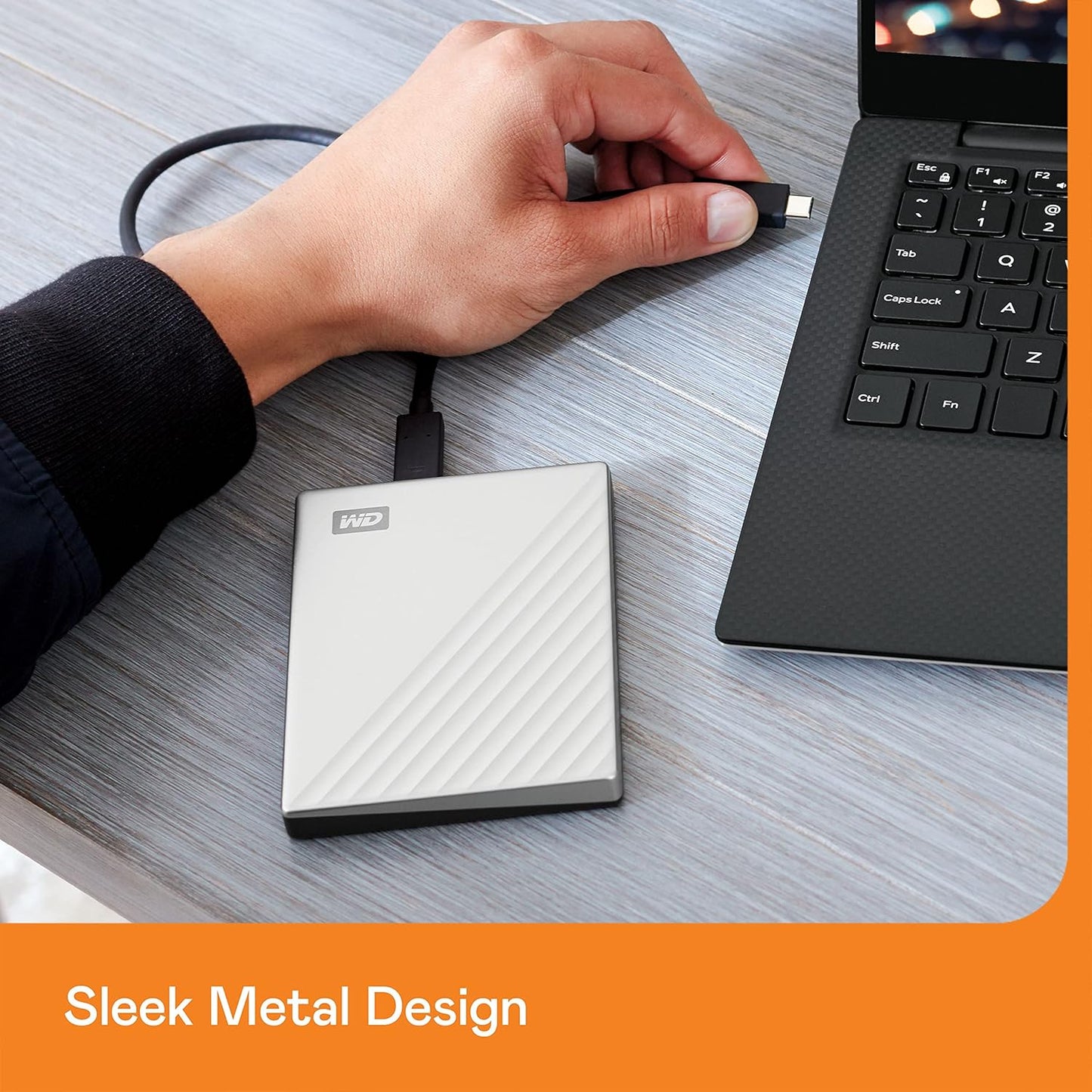 WD 5TB My Passport Ultra for Mac Silver, Portable External Hard Drive, backup software with defense against ransomware, and password protection, USB-C and USB 3.1 - WDBPMV0050BSL-WESN