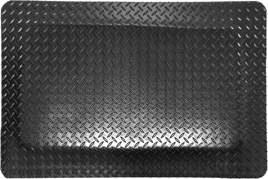 Industrial workspace with anti-fatigue mat and floor scale