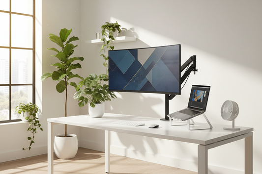 The Ultimate Summer Desk Setup: Monitor Arms, Laptop Risers & Desk Fans to Beat the Heat