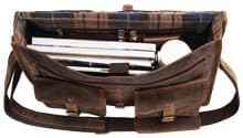 Leather briefcase 18 inch laptop messenger bag for men and women best satchel office bag