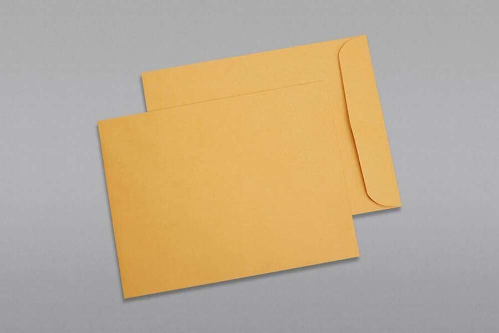 Limited Papers (TM) Booklet Envelopes, (Open Side) Brown Kraft, Gummed Seal, 28 Pound, Heavyweight, For Mailing And More. (100, 11 x 13) - Lumora Desk