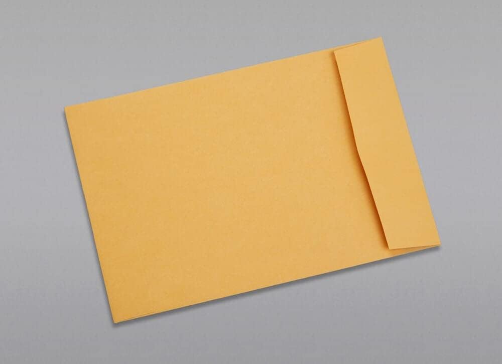 Limited Papers (TM) Booklet Envelopes, (Open Side) Brown Kraft, Gummed Seal, 28 Pound, Heavyweight, For Mailing And More. (100, 6 x 9.5) - Lumora Desk