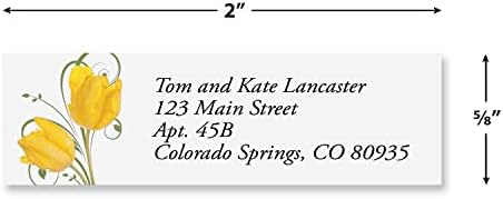 Colorful Images Floral Whispers Return Address Mailing Labels, Personalize with Name & Address, Set of 240 Self Adhesive, Easy Peel Flat Label Sheets, Small, 4 Designs - Lumora Desk