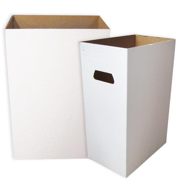 VictoryStore 22.3 gallons Cardboard Trash Bin, Reusable, Recyclable and Disposable Trash Cans, Sturdy Cardboard Medium Size (Blank, 100-Pack)