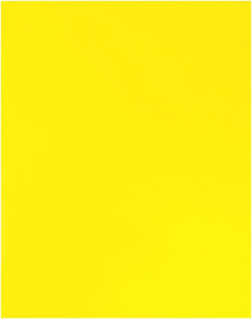 JAM PAPER Custom Printed Semi-Gloss Folders with Round Corner Pockets - Personalized Logo & Text - 12pt C1S - Yellow - 100/Pack