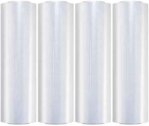 DEMAYA 4 Rolls 18" x 1500 Ft Stretch Wrap Heavy Duty, Industrial Strength Shrink Wrap, 55 Gauge High Performance Stretch Film Replaces 80 Gauge Low Films, Clear Hand Stretch Wrap