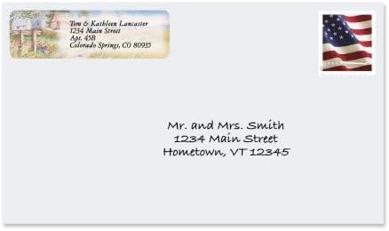 Colorful Images American Countryside Rolled Personalized Return Address Mailing Labels with Dispenser, Customize with Name & Shipping Address, 500 ¾” x 2½” Self Adhesive, Easy Peel Label Roll - Lumora Desk